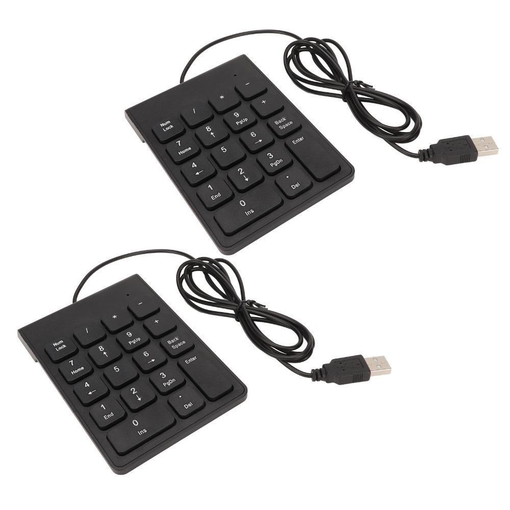 1PCS/2PCS Plug and Play Wired Number Pad 18 Keys Numeric Keypad Portable USB Keypad  Data Entry