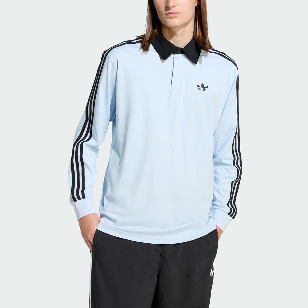 Adidas Originals Rugby FW25 Cotton Loose Fit Long Sleeve Polo Shirt Men tops KE2445