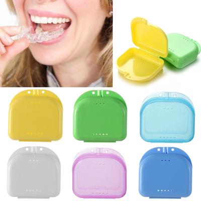6 Colors Fake Teeth Orthodontic Case Dental Retainer Mouth Guard Denture Storage Plastic Box Oral Hygiene Supplies Organizer