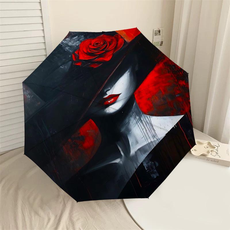 1pc woman hat Automatic Open/Close Umbrella Compact Folding Umbrella with 8-Rib Shaft for Women/Men, Elegant Birthday1165S