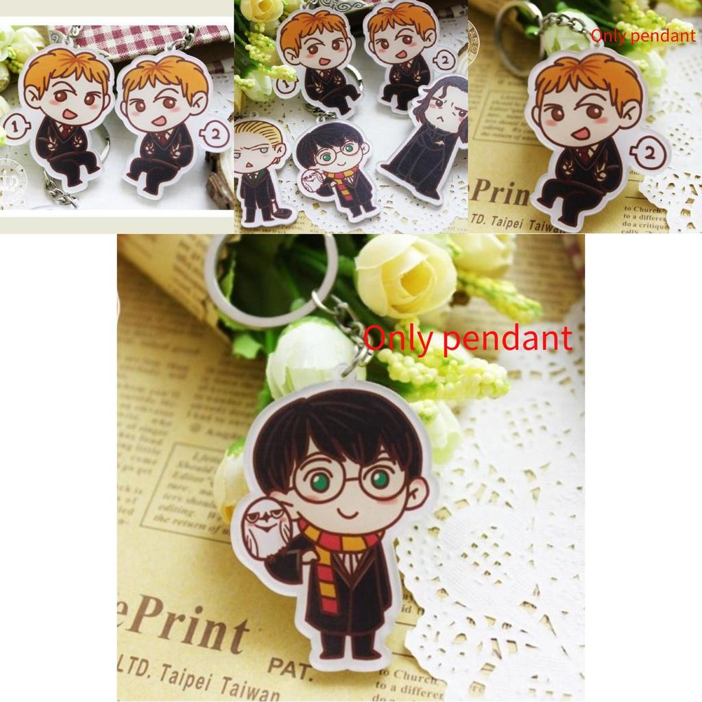 Cartoon Harry Potter Snape Malfoy George Bill Movie Character Pendant Keychain For Gift Giving And Travel Souvenir