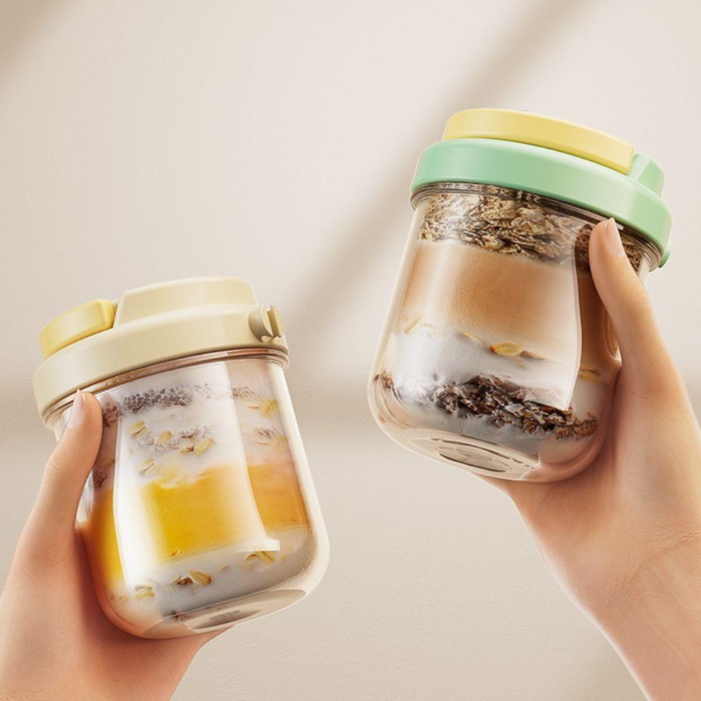 430ML Overnight Oats Container Portable Leakproof Oatmeal Cereal Nut Yogurt Cup with Lid and Spoon Fruit Salad Food Storage Box