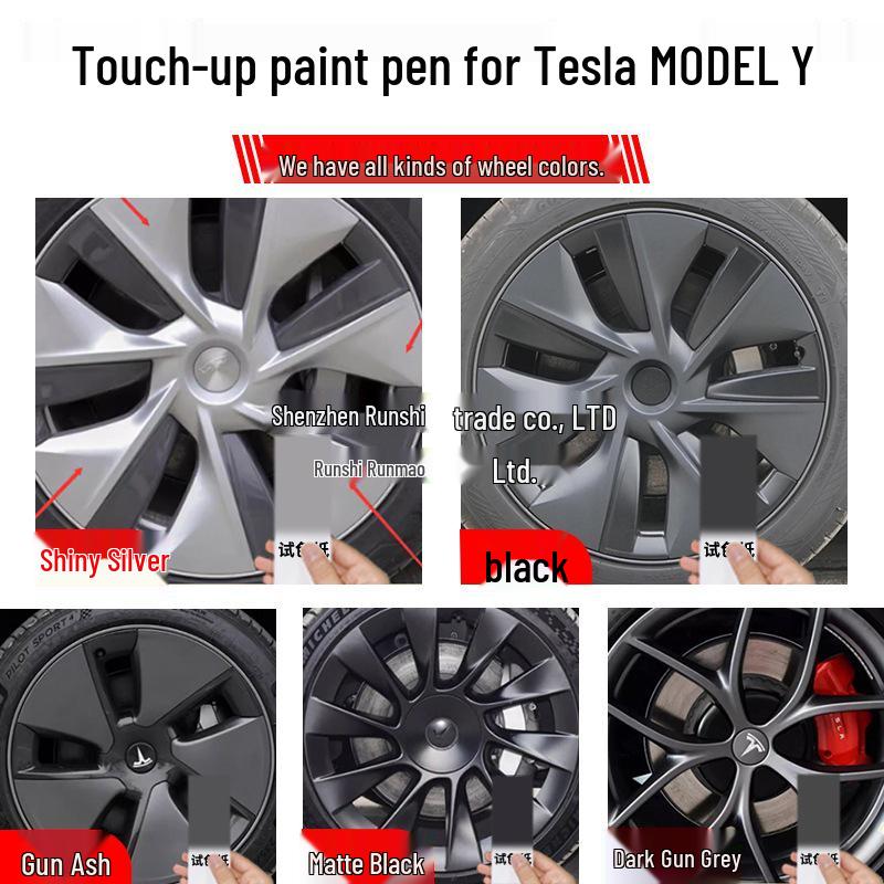 Pintura de retoque para arañazos en llantas Tesla Model Y, Accesorios de 19" y 20"