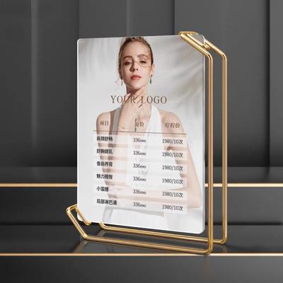 6 Inch 105x150mm Acrylic Sign Holder Menu Paper Price Listing Poster Frame Baby Wedding Gift Metal Photo Picture Display Stand