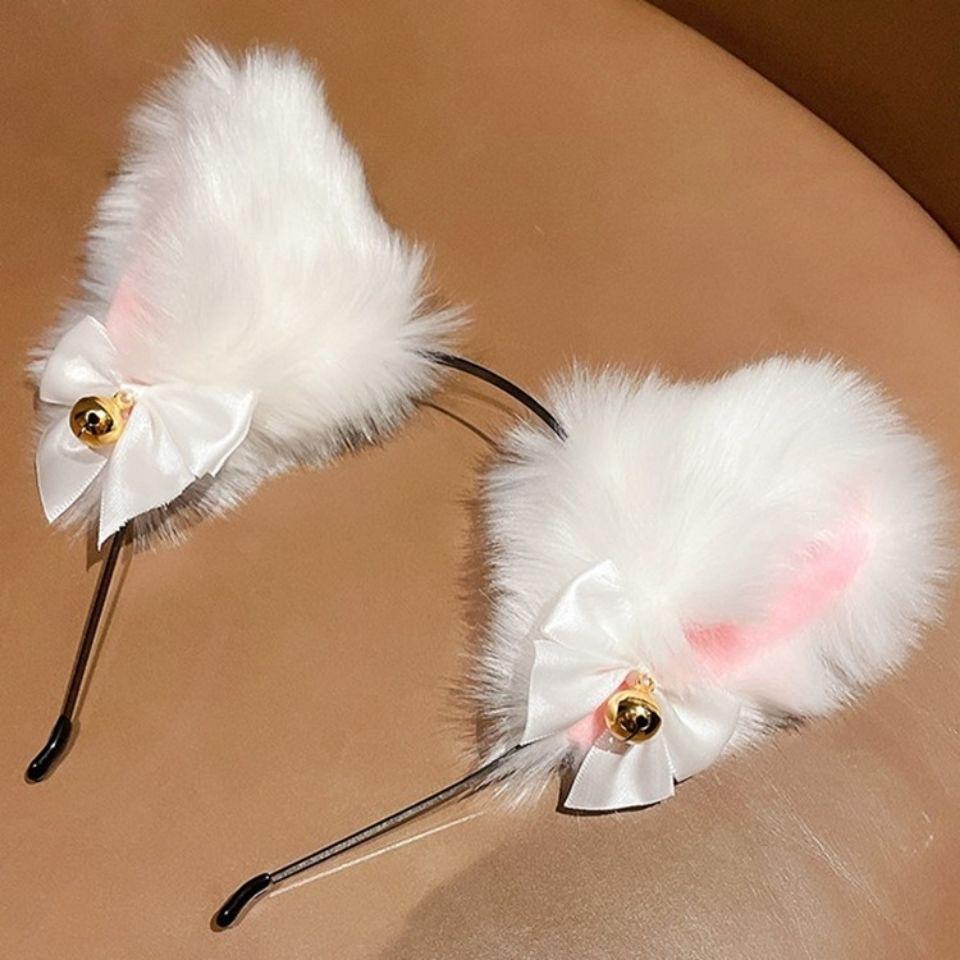 Cross-border Cat Ears Bell Headband - Sexy Cat Girl Plush Hair Accessories for Women, Christmas & Halloween