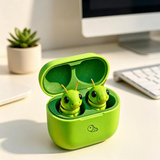 Cute Animal Shaped Bluetooth-compatible Earbuds 3D Frog Eagle Zebra Wolf Lion Animal Wireless Earbuds with Charging Case for Teens Adults