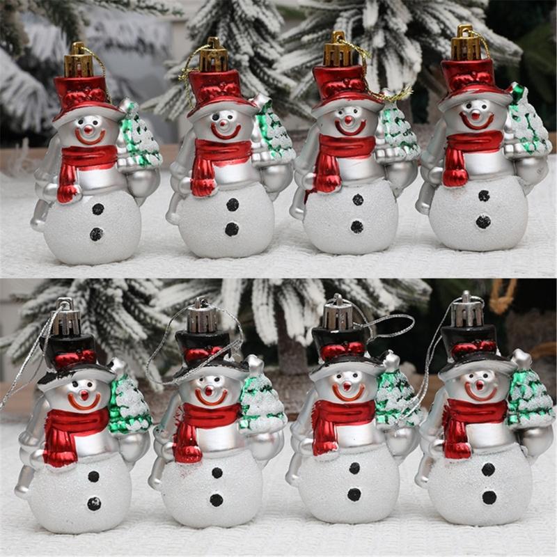 5Pack Christmas Decorations Snowman Pendant Hanging Ornament Festival Home Decors Tree Hangings Seasonal Holiday Props