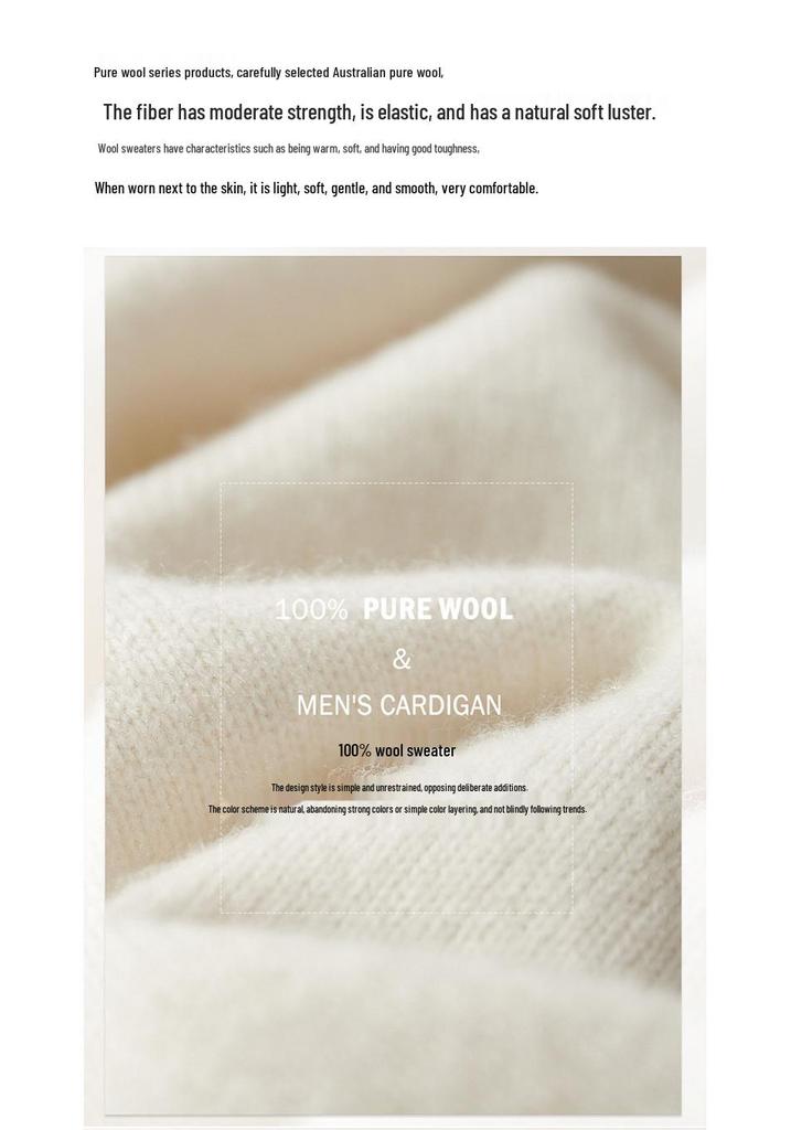2025 Men's Pure Wool Round Neck Raglan Sweater - Thick, Loose Knit, Versatile Autumn/Winter Top