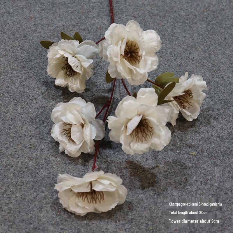 

6-Head Silk Gardenia & Peony Flower Arrangement for Wedding Aisle or Hotel Décor