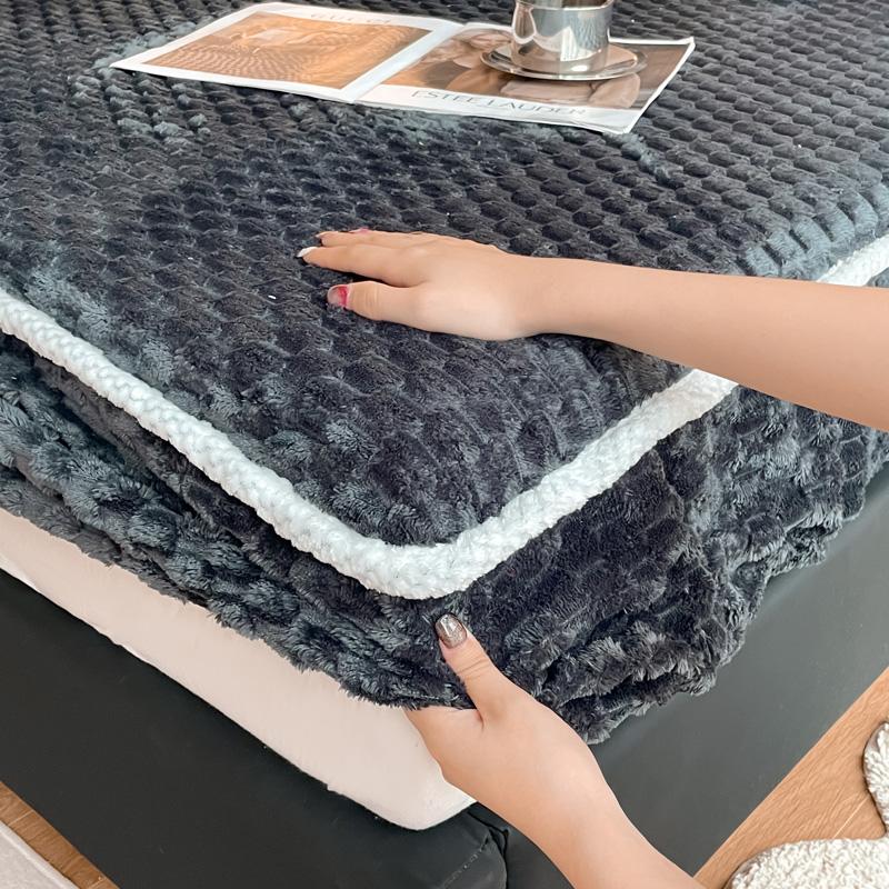 1ks Plain Bed Cover Teplé prostěradlo pro zimní fundas de colchón Elastické prostěradla Plyšové chrániče matrací(Žádný povlak na polštář)