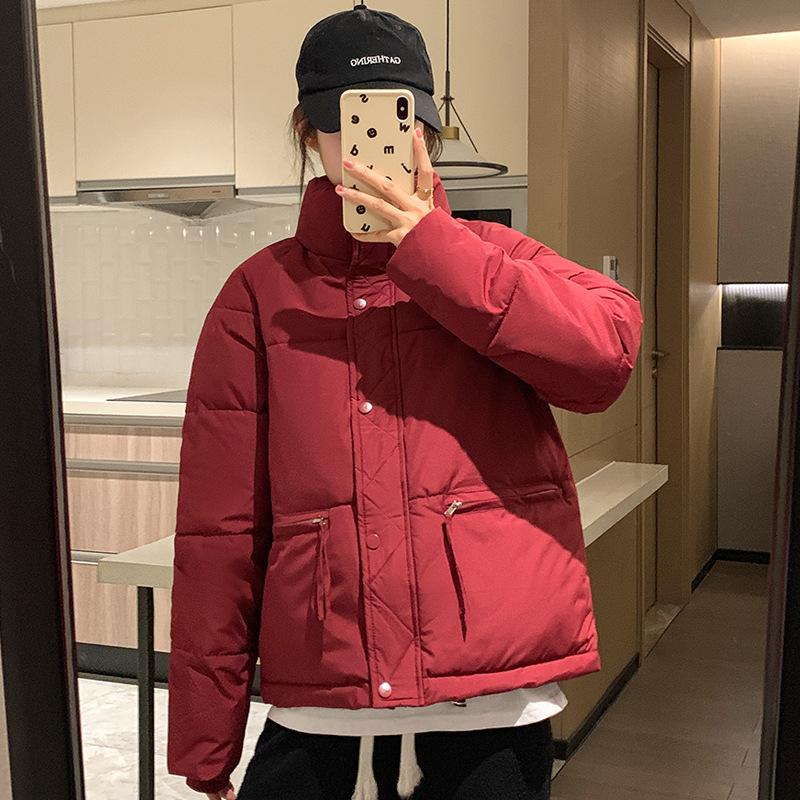 Stand-up Collar Short Down Cotton Clothes Women's Winter New Women's Clothing Loose Small Bread Clothes Jacket