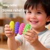 4Pcs Magnetic Decompression Toy Multi-Texture Sensory Stimulation Safe Silicone Material Portable Stress Relief Hand-Eye Coordination Toy