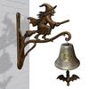 Halloween Vintage Witch Doorbell Gothic Metal Witch Hangable Garden Decor Outside Doorbell For Cottage Porch Entrance