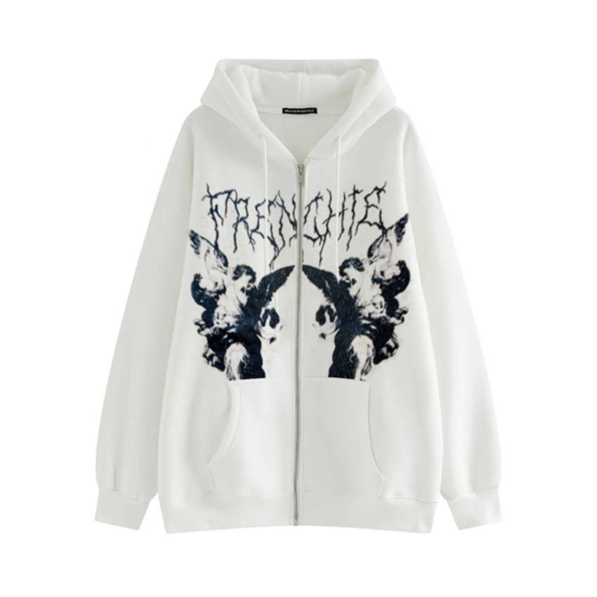 Women's European & American Trendy Zip-Up Hoodie Cardigan - Loose Street Style 2022