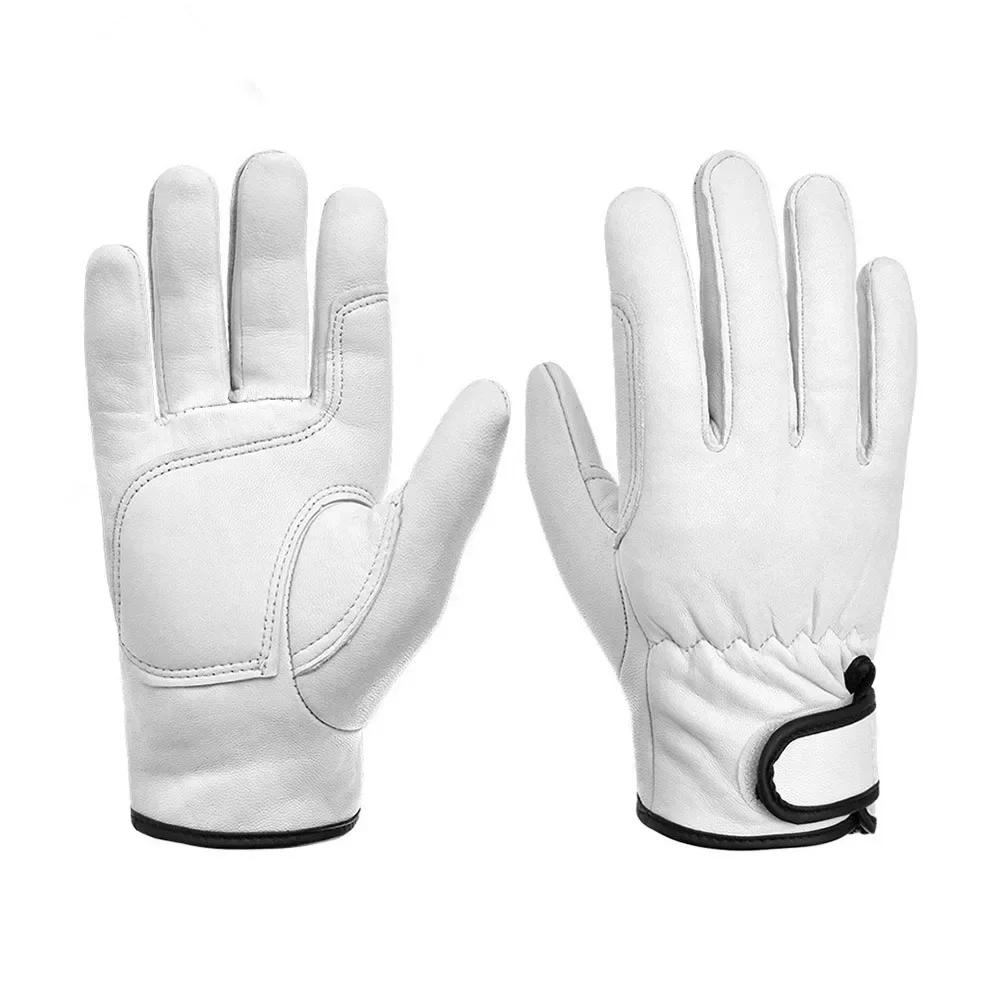 Genuine Leather Gloves Work Protection Welding Moving Safety Features Gloves Breathable Stitched Design Heatproof For Gardening Trimming