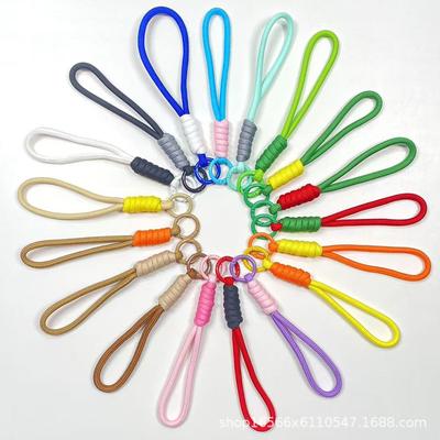 Simple Mobile Phone Lanyard Color Braided Keychain Lanyard Color Matching Mobile Phone Rope Water Cup Rope School Bag