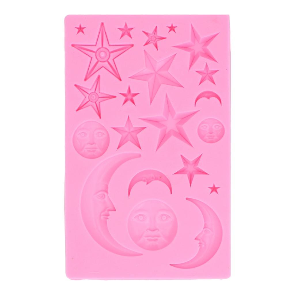 Silicone Silicone Fondant Mold Non Stick Moon Star Mold Sugarcraft Mold  Chocolate Candy