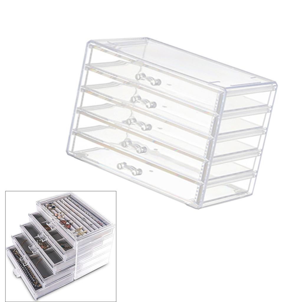 Dustproof Acrylic Organizers Drawers Space Saving Makeup and Jewelry Drawer Organizers with Easy Clean Acrylic Material