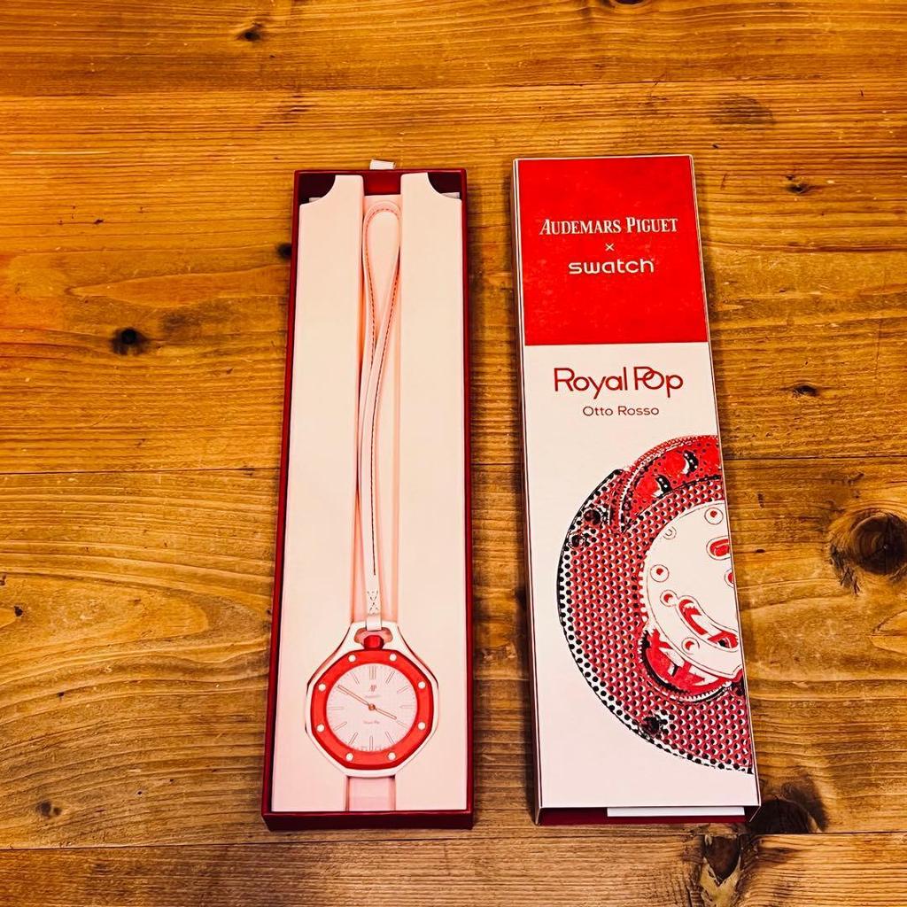 Used A P x Swatch Royal Pop red x pink