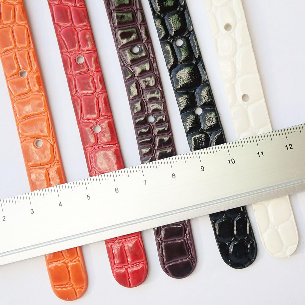 [Trois Anges] Stylish Enamel Fabric Crocodile Pattern Name Plate Belt