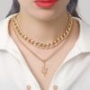 Snake Pendant Necklace Creative Personality Punk Style Thick Chain Double Collarbone Chain Female