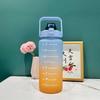 2 Liters Water Bottle Large Capacity Motivational Drinking Bottle Outdoor Sports Water Bottle with Time Marker Cute Plastic Cups