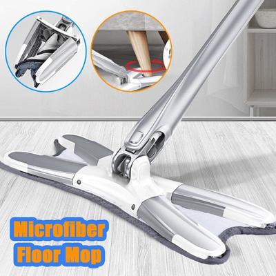 X Type Floor Squeeze Mop with Replacement Mop Pads Self Wringing Flat Mop Hands Free Wash Household Floor Mop Home Cleaning Tool