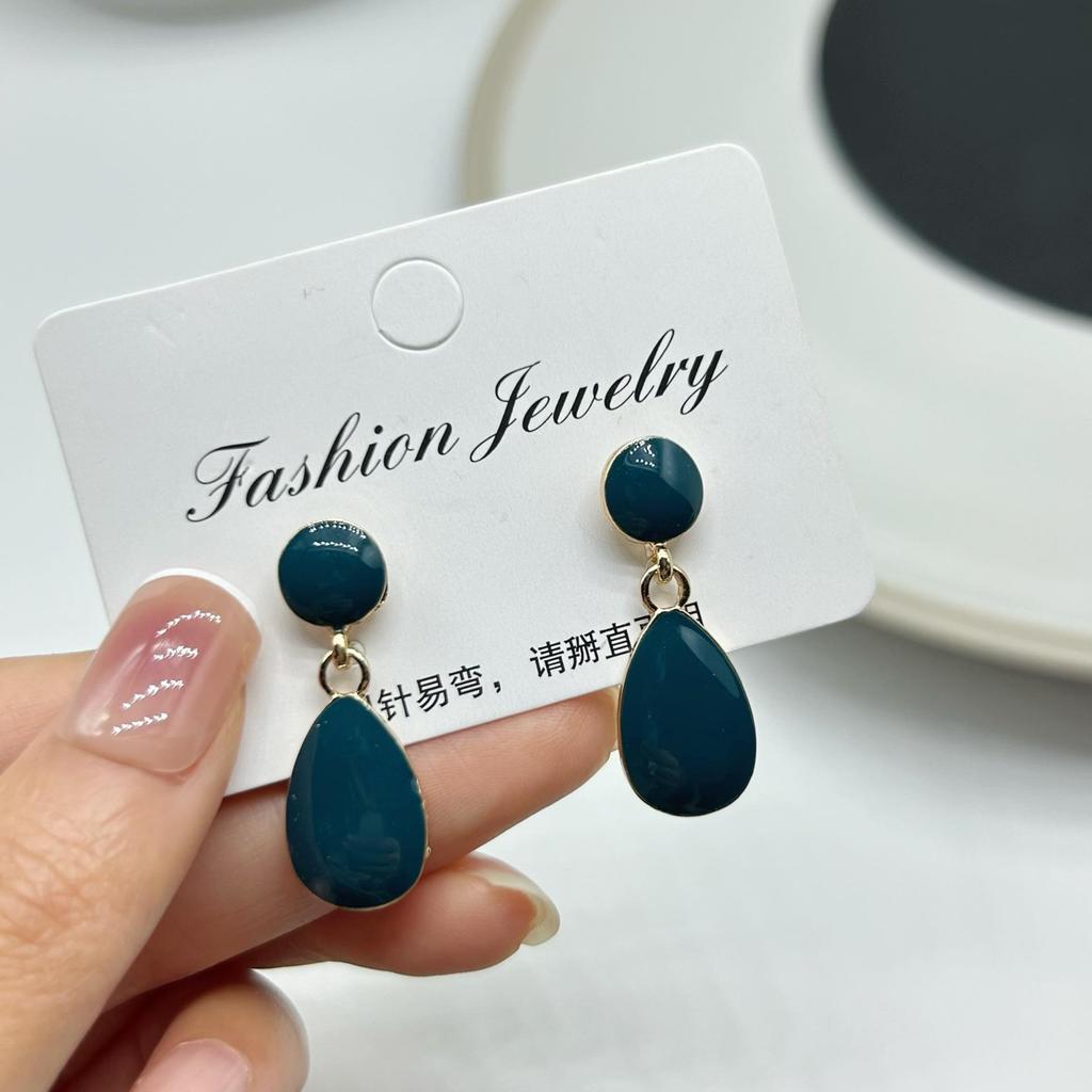 Lovely Water Drop Red Stud Drop Earrings Simple Aesthetic Delicate Earring for Women Girls Ear Jewelry Pendientes Gifts