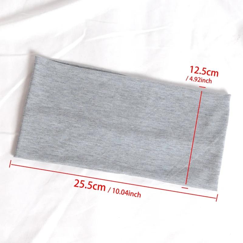 Korean Headband Running Solid Color Wide Elastic Hair Bands Women Men Sport Yoga Hairband Black Soft Wash Face Makeup Headwrap