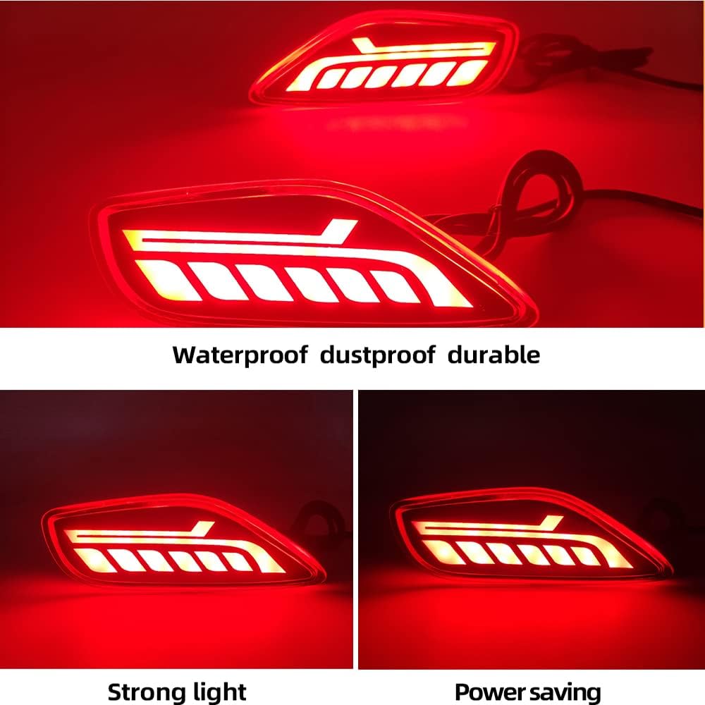 AIVYNA 2Pcs LED Tail Light Rear Bumper Reflector Light Rear Fog Lamp Brake Light Turn Signal Light for Kia Seltos 2019 2020 2021