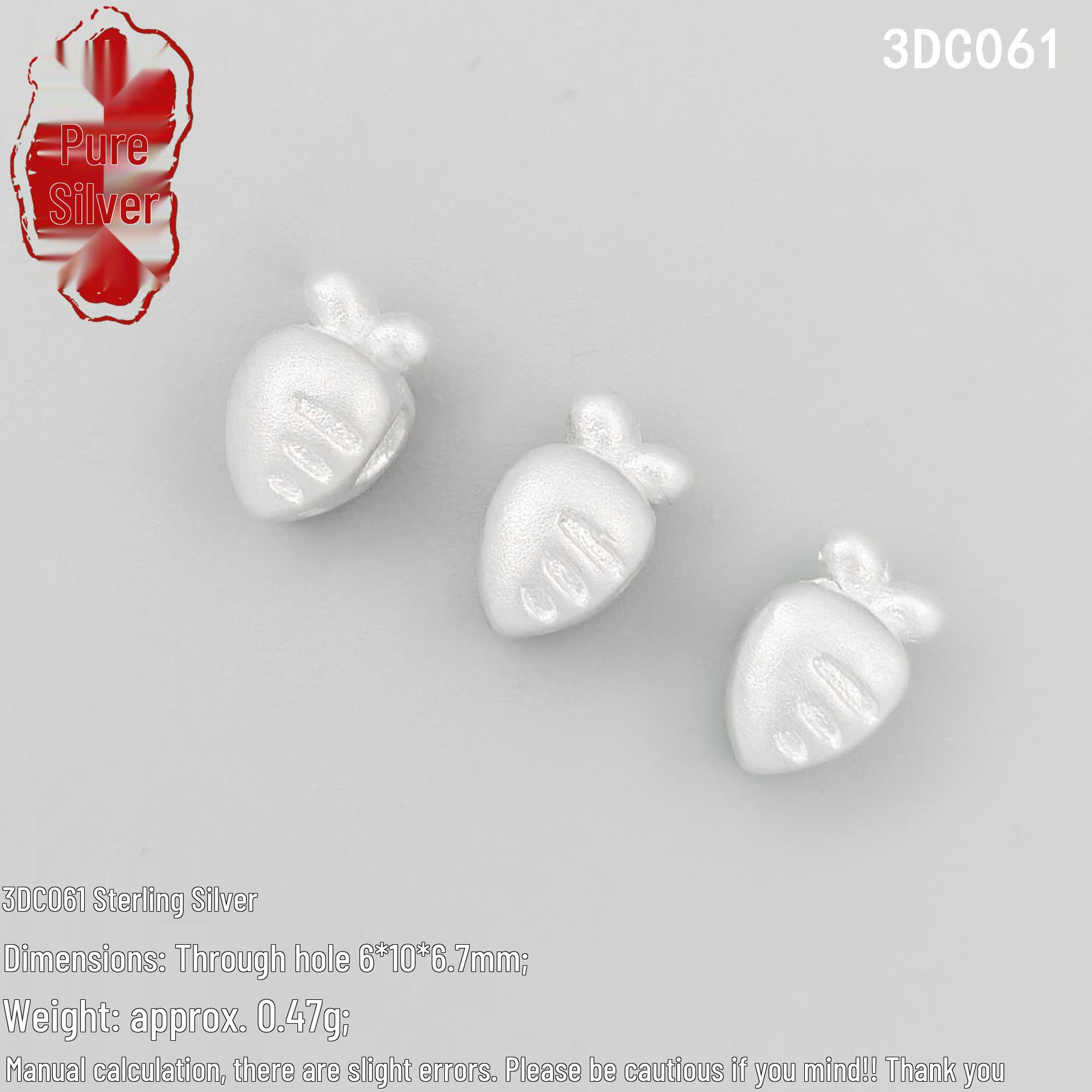 S999 Sterling Silver Radish 3D Woven Jewelry: Versatile Bracelet, Necklace & DIY Beads Accessories