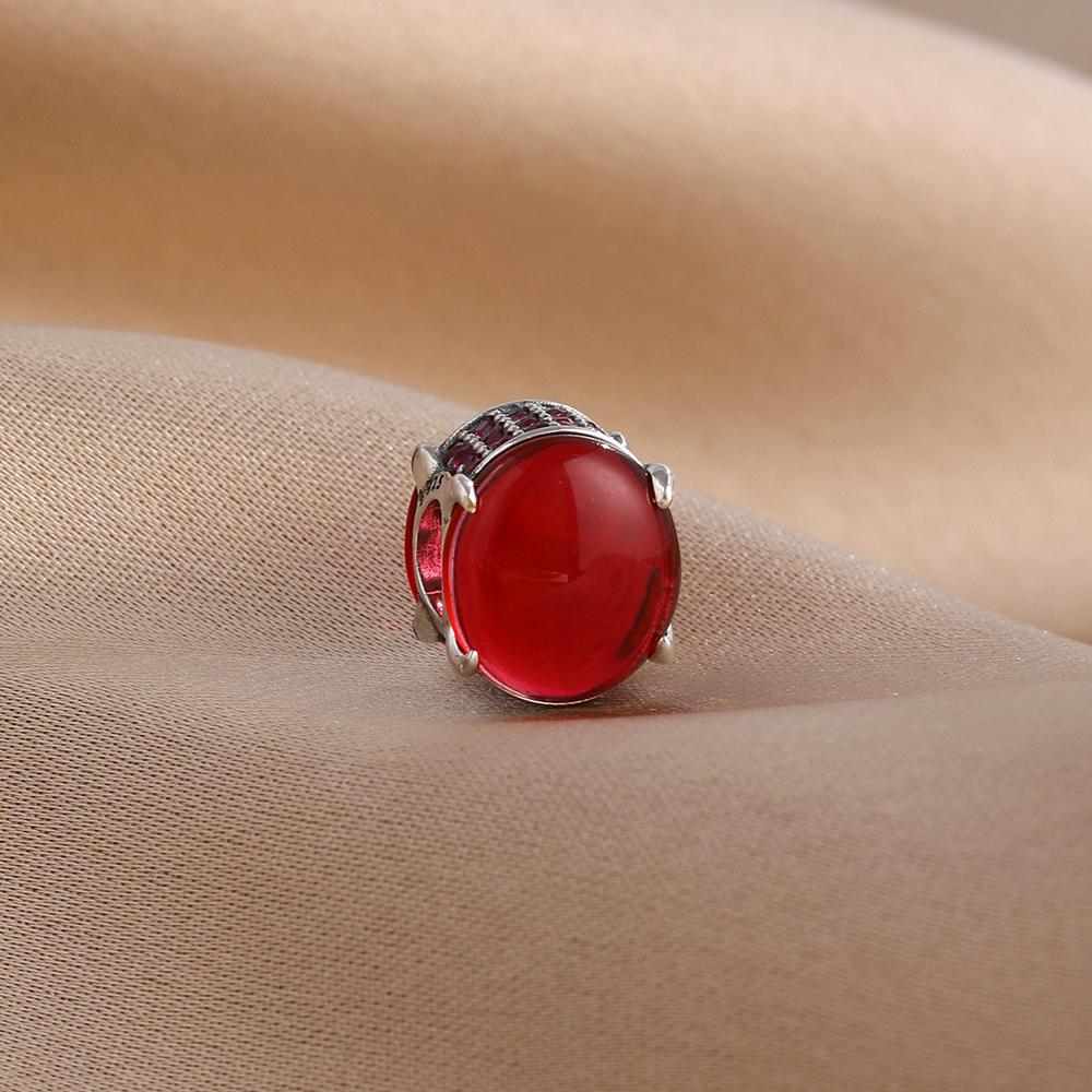 Valentine's Day Red Series Pure Copper Metal Pendant Bead Component Charm Bead Component Apple Love Pendant Bead Component, Compatible With Authentic