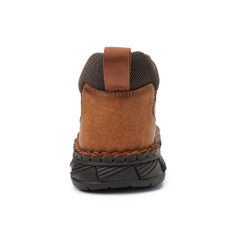 Men's Genuine Leather Casual Shoes Winter Plus Velvet Warm Ankle Boots Spring/ Autumn Men's Mid-cut Boots Mens Red Loafers