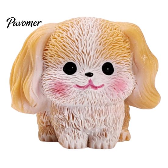 Small Decorative Figurines 2Pcs Mini Dog Figurines, Cute Resin Puppy Miniature Animal Figures, Car Dashboard Decorations Ornaments for Micro