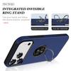 For iPhone 17 Pro Max Case PC + TPU Phone Cover with Rotatable Ring Holder