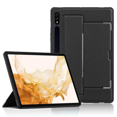 For Samsung Galaxy Tab S8 Case PU Leather Coated PC Tablet Cover with Back Kickstand