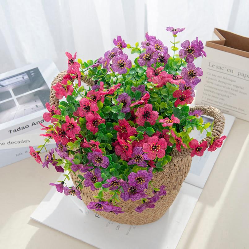 Artificial Plastic Cherry Flowers Silk Daisy Christmas Decorations Vase for Home Garden Party Wedding Fake Eucalyptus Plants