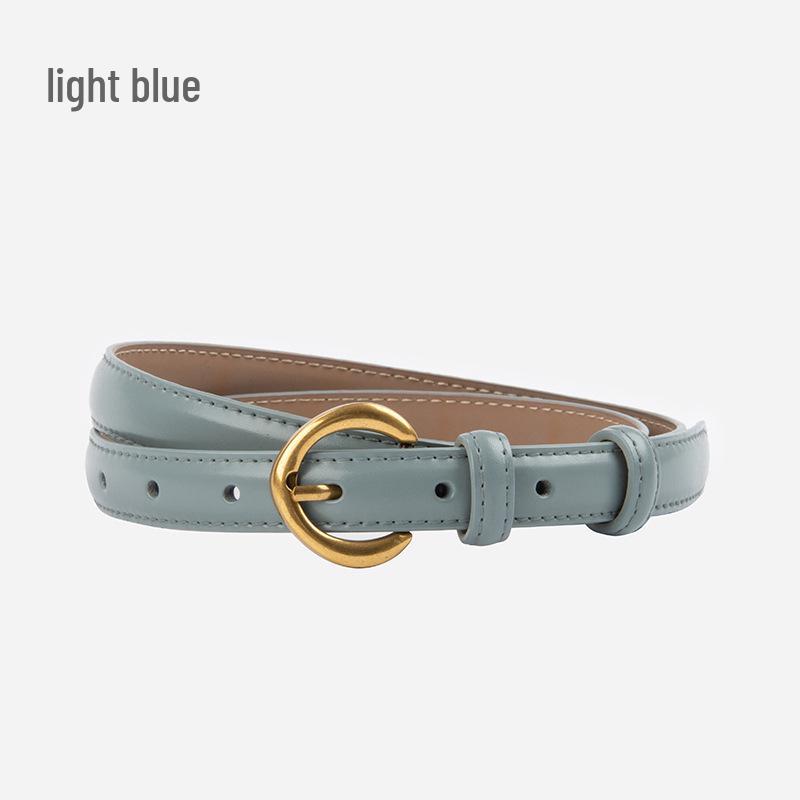 Cuckoo Women's Genuine Leather Skinny Belt for Jeans - Versatile Cowhide Casual Accessory
