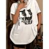 Women TShirt Vintage Cat Cute Printing Short Sleeve Tees Summer Street Fashion Tops Casual ONeck Female Clothes Women Clothes