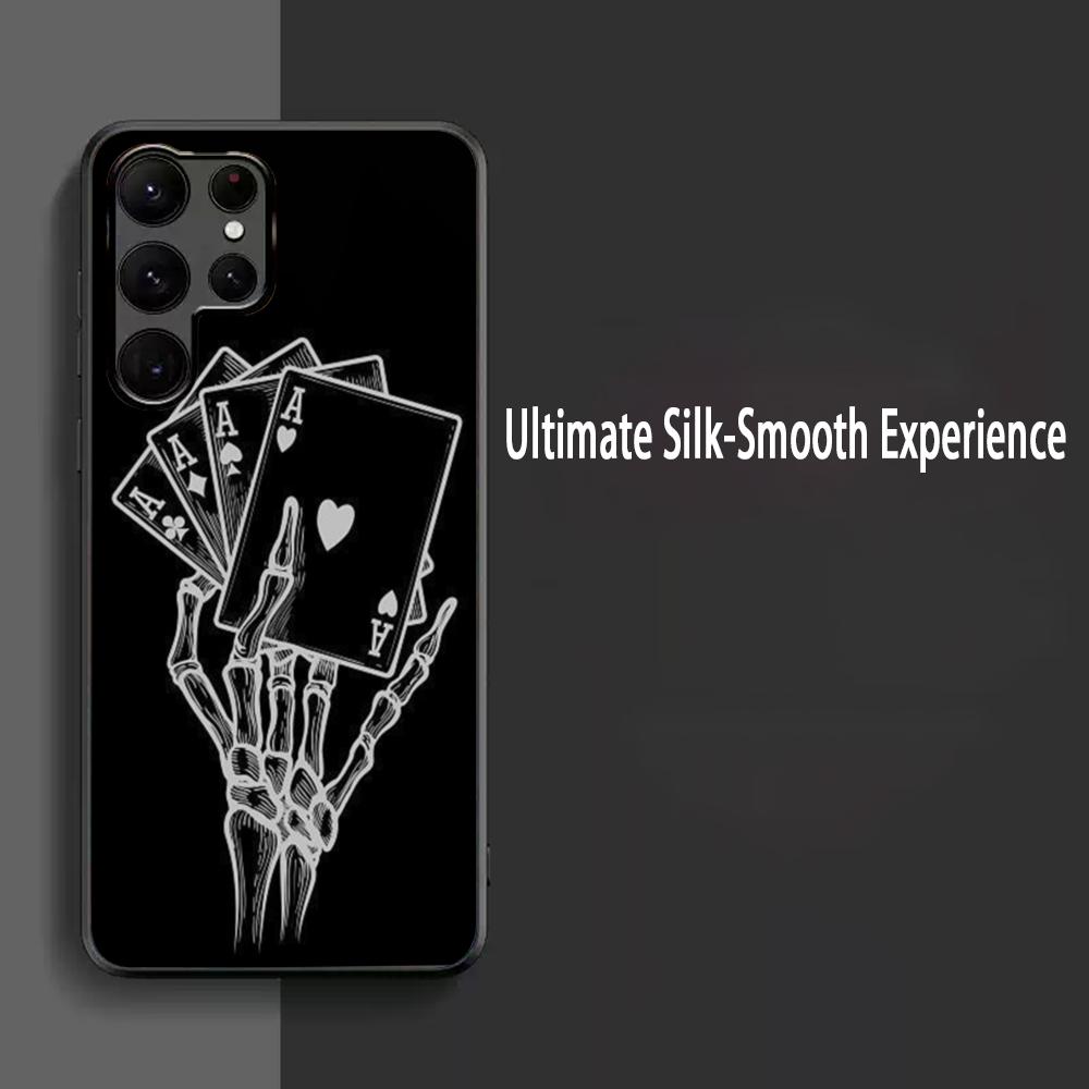 Poker fashion deisgn pop Phone Case For Samsung Galaxy S25 S24 S23 S22 S21 S20 Plus Ultra Note20 Limited Edition Soft Black
