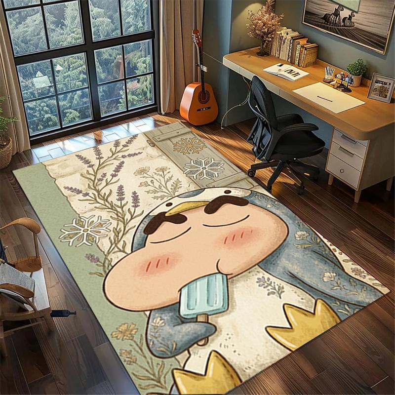 Crayon Shin-chan Large Decor Rug Non Slip Washable Area Carpet Gamer Bedroom Floor Mat