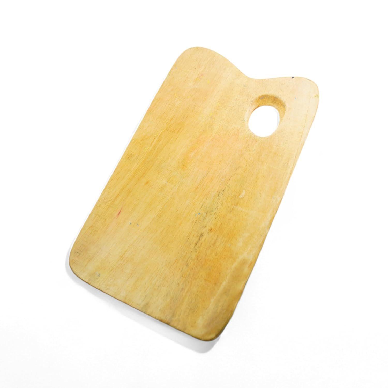 

Wooden Rectangular Painting Palette - Handmade Paint Palette with Thumb Hole for Acrylic, Oil, Gouache Watercolor Painting