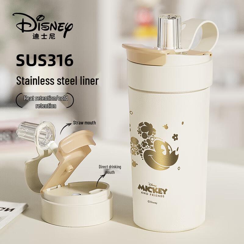 Термокружка Disney Микки Маус из нержавеющей стали с соломинкой
