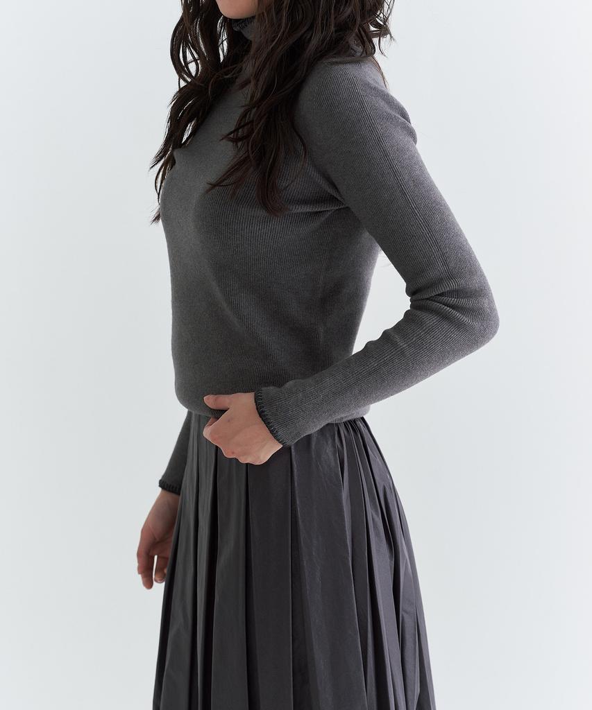 Peulleio Wholegarment Turtleneck Knit _ Dark Grey
