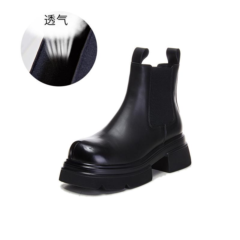 Retro polished cigarette boots women's 2025 autumn new thick heel Chelsea boots women's casual short boots women's versatile women