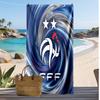 France Football Print Beach Towel Quick Dry Super Absorbent Soft Bath Towel for Swimming Beach Travel Fan Souvenir Gift