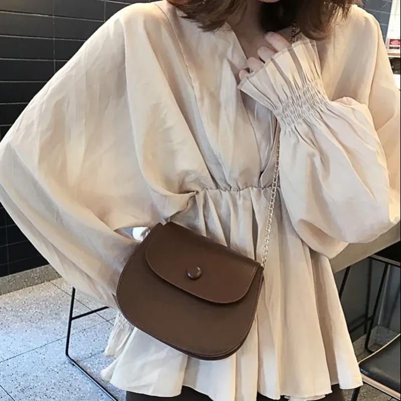 Mini Crossbody Bag Female Fashion Small Fresh Half-circle Saddle Bag Versatile Ins Single Shoulder Chain Bag Women Girls Cute Bag