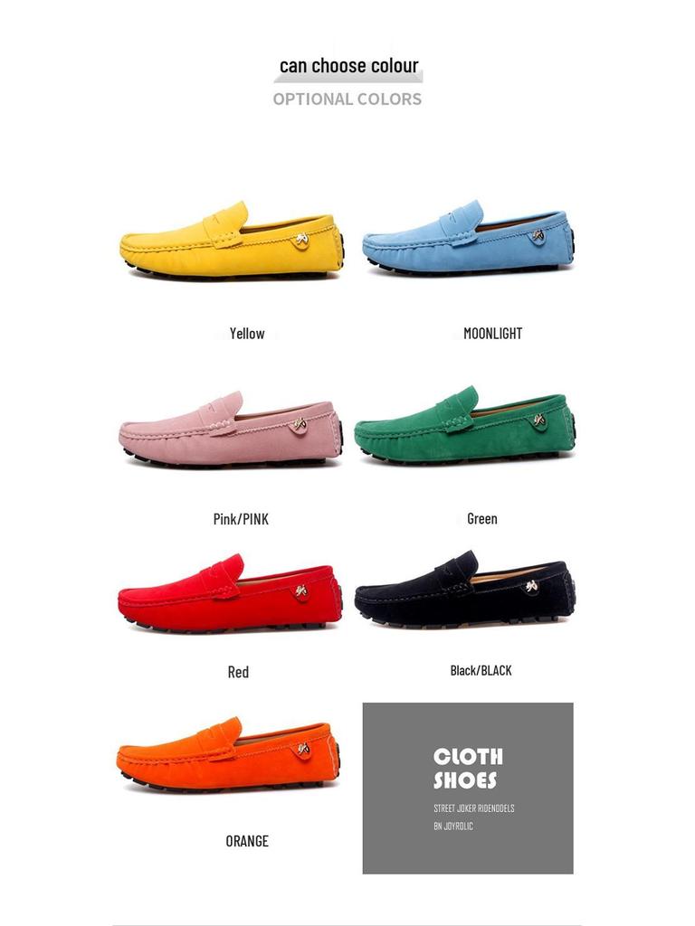 Men's Plus Size Suede Loafers: Lightweight, Slip-on, Formal Business Leather Shoes