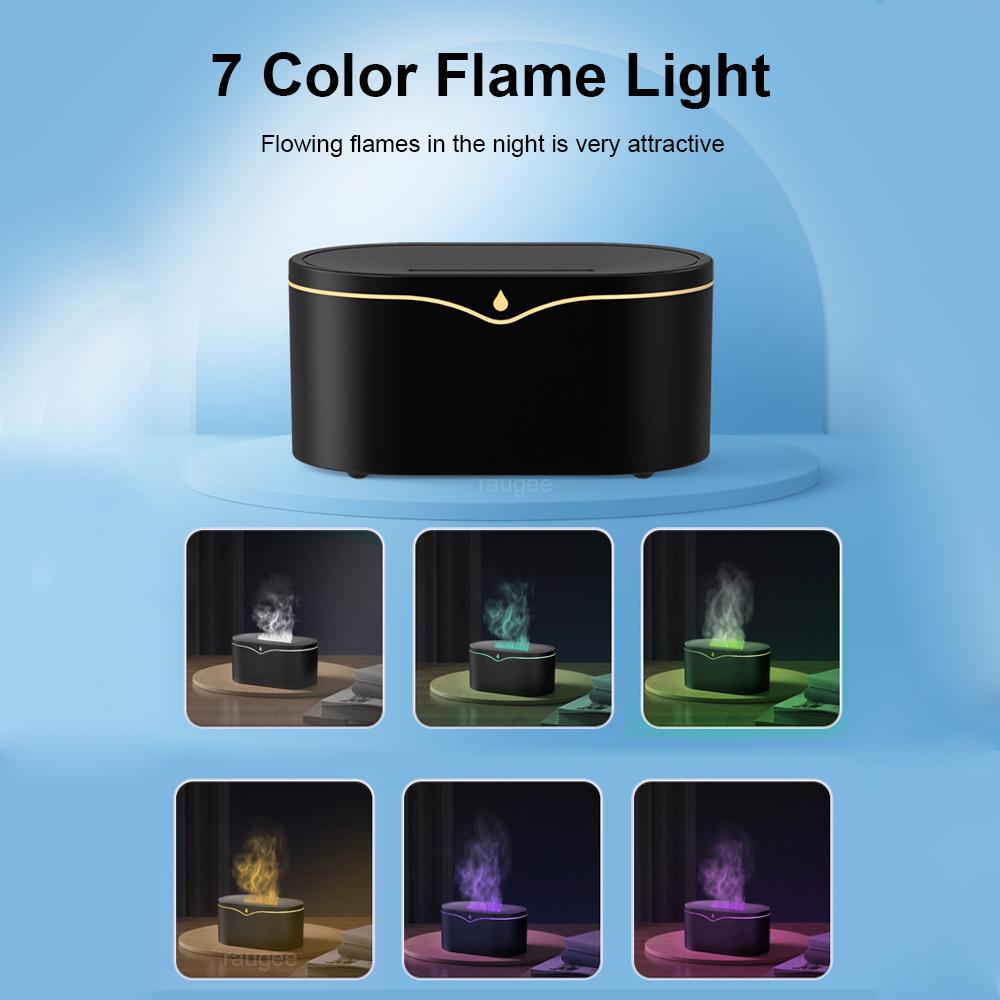 Flame Humidifier Diffuser Fire Aroma Humidifier Essential Oil Diffuser Home Room Aromatherapy Fragrance Diffuser with Night Lamp