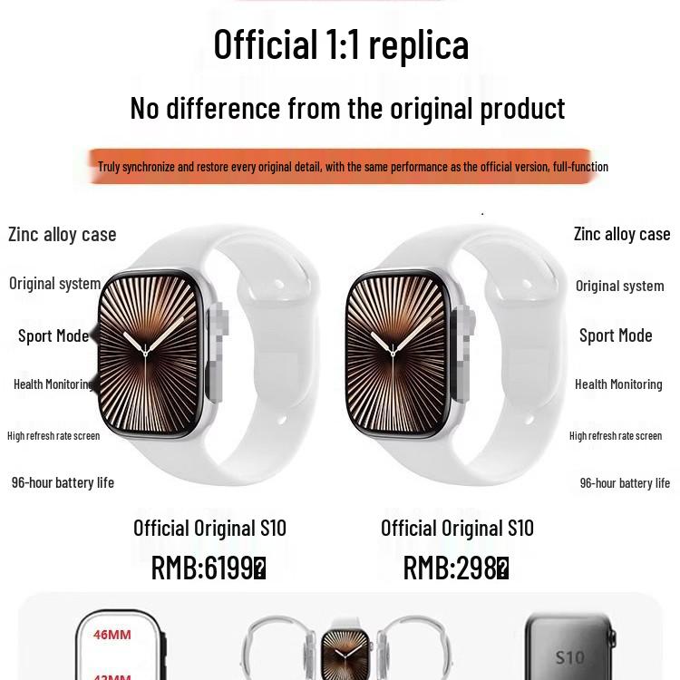 2025 iWatch S10: Top Configuration Smart Sports Watch and Waterproof Bracelet Compatible with Mobile Phones